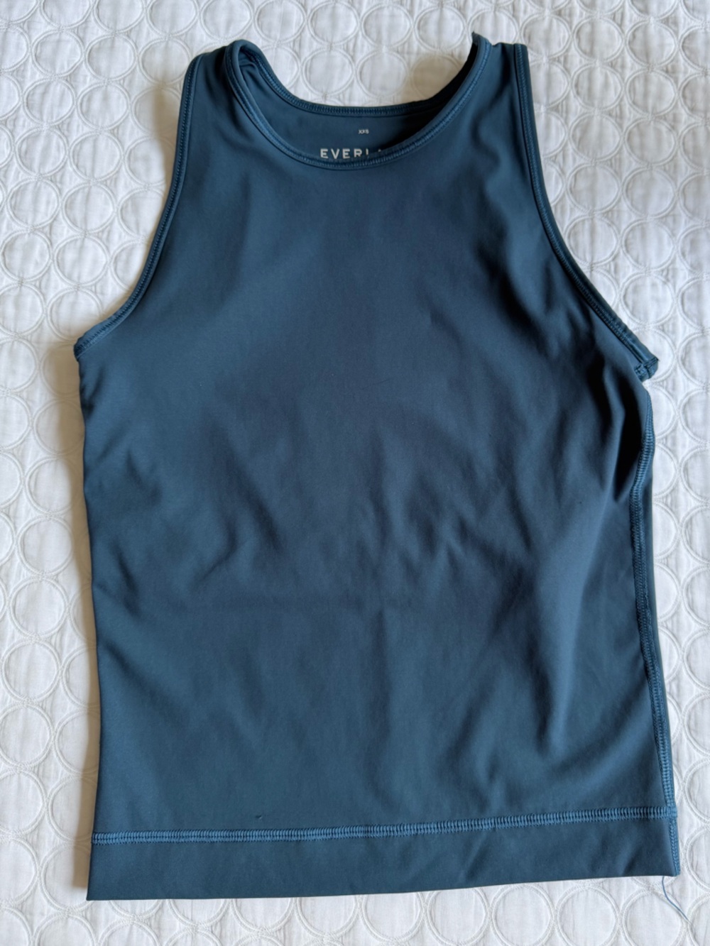 Everlane Womens The Perform Tank Cropped Aergean Blue XXS